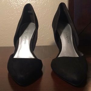 Black suede black heels